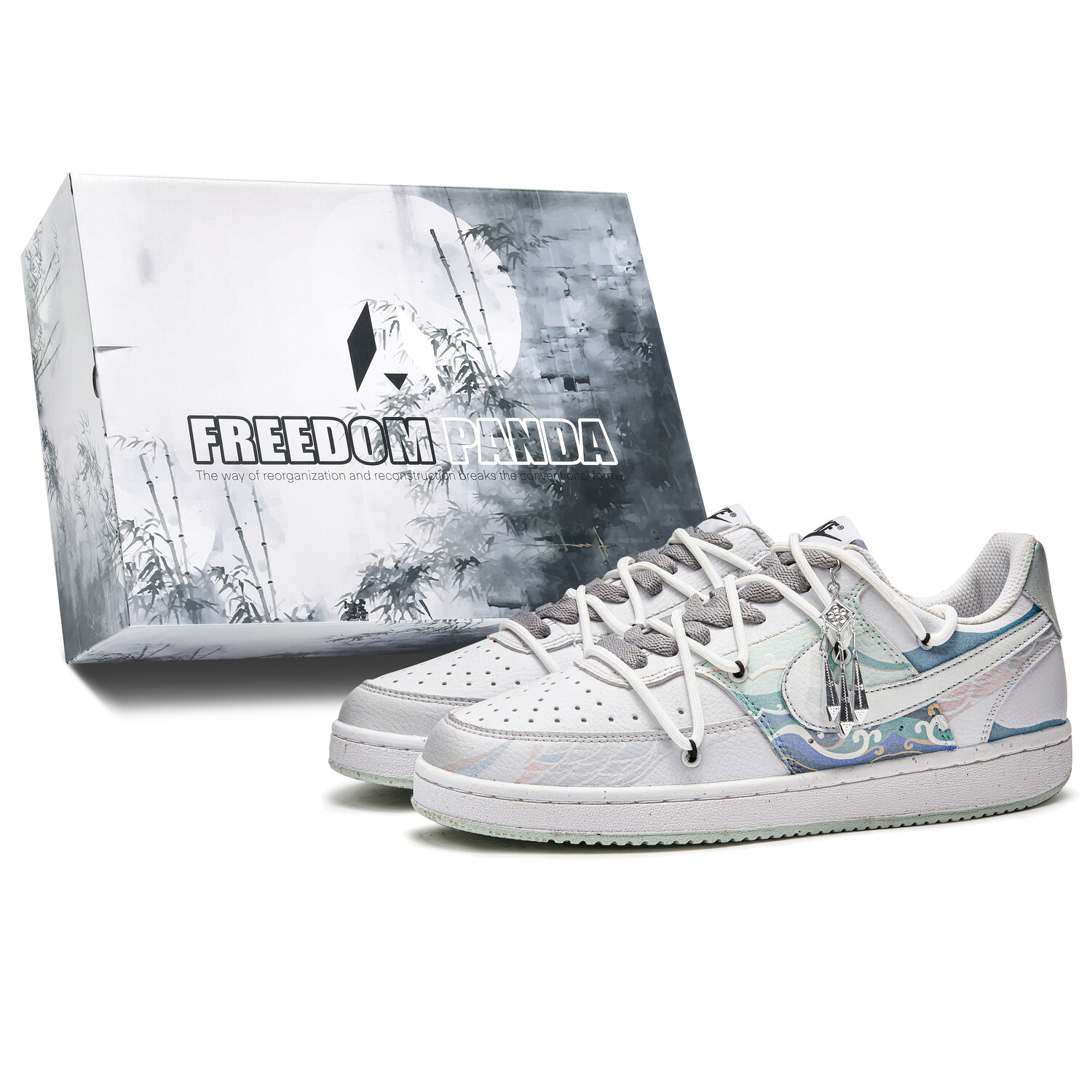 

Кроссовки Nike Court Vision 1 Skateboarding Shoes Men Low-top Gray/Blue, серый/синий