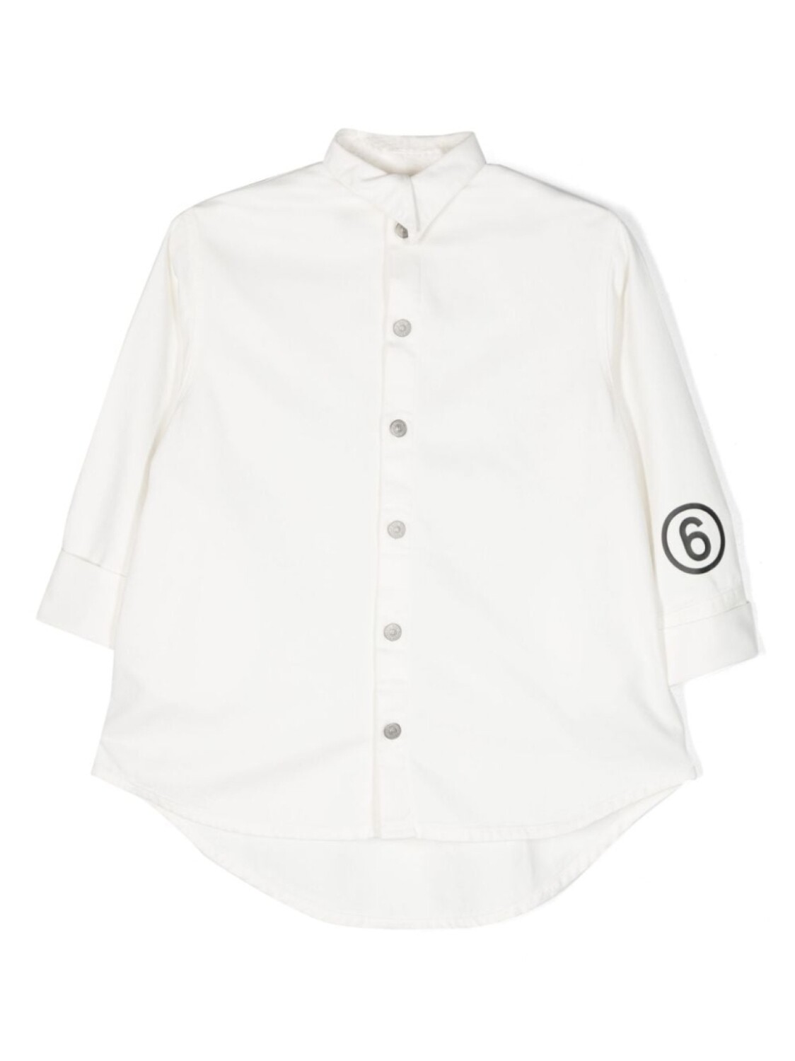 

MM6 Maison Margiela Kids платье-рубашка с логотипом, белый
