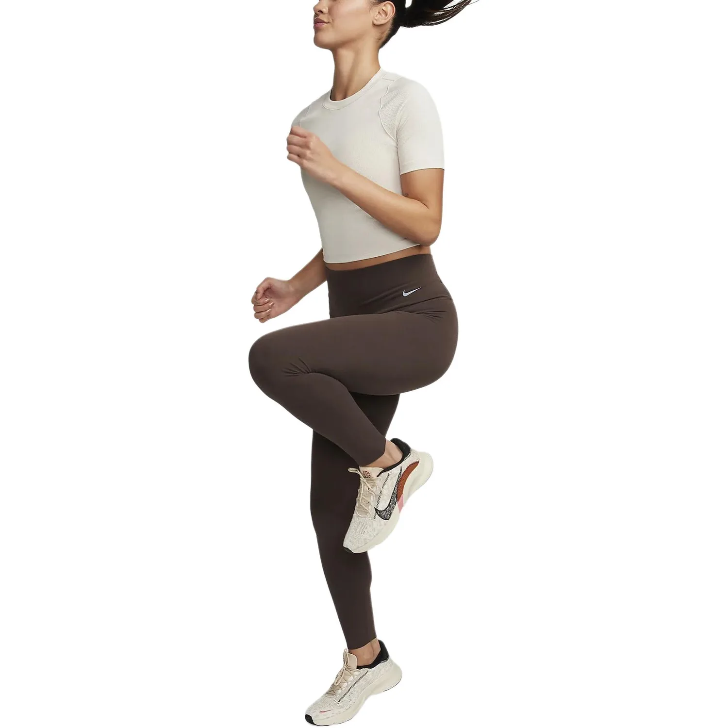 Nike Футболка женская stone brown — фото 4