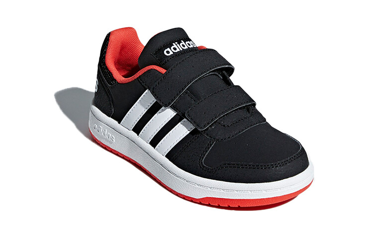 Детские кроссовки для скейтбординга Hoops 2.0 PS Low-top, черные/белые/красные Adidas Neo — фото 3