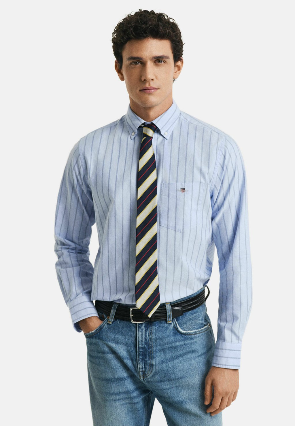 

Рубашка REGULAR FIT STRIPED OXFORD GANT, светло-голубой