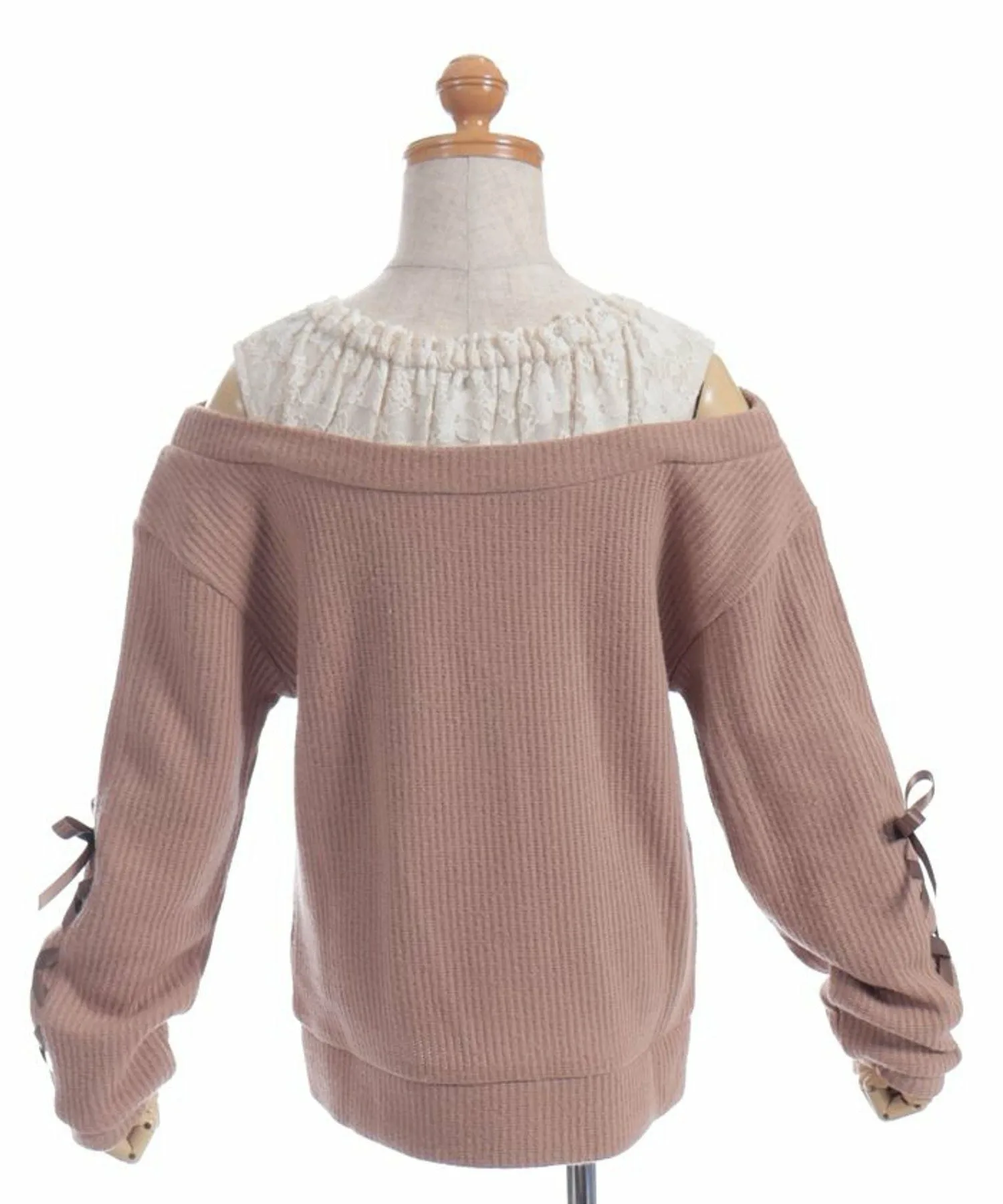 Многослойный пуловер с открытыми плечами Axes femme kids, Camel — фото 4