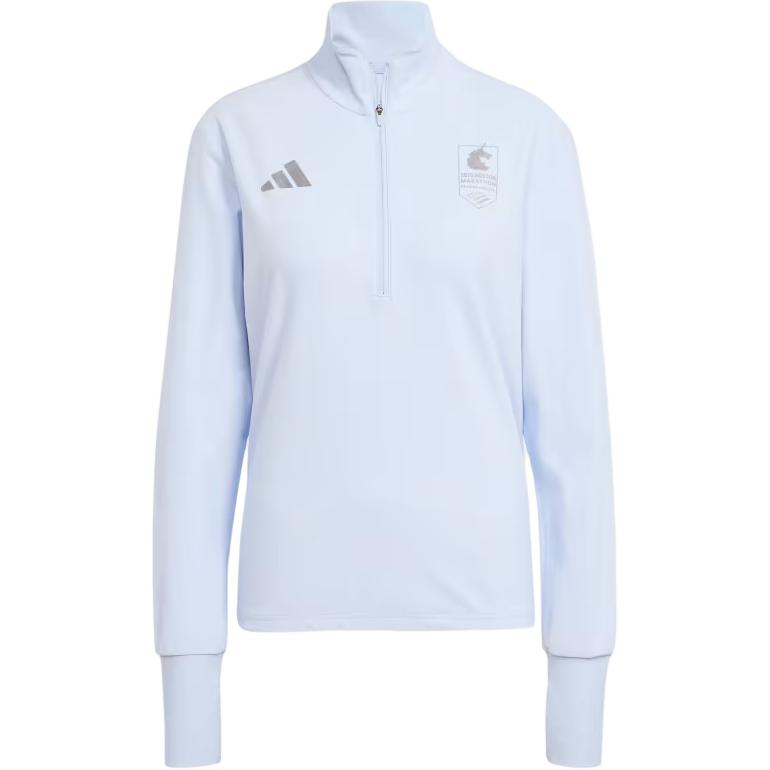 

Футболка с молнией на половине длины Adidas, светло-голубой