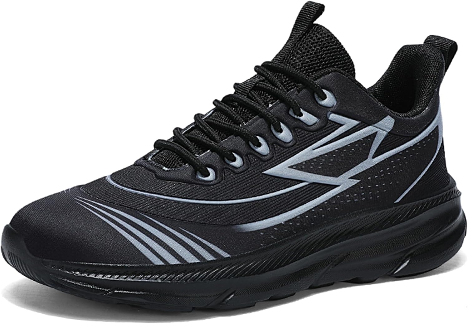 

Мужские кроссовки для бега, противоскользящие, для ходьбы, дышащие спортивные туфли для спортзала, путешествий и работы Pilluren, черный