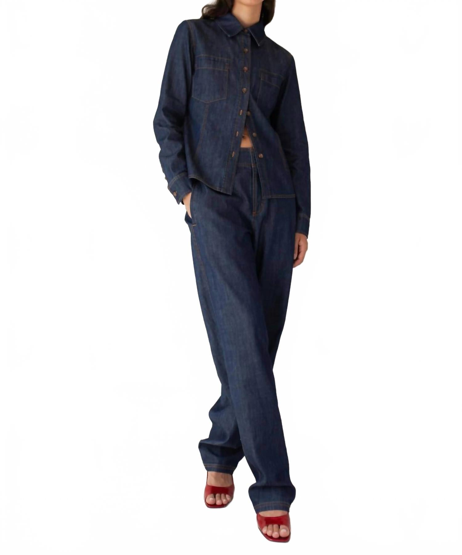 

Джинсовые брюки Agathe в цвете индиго Paper Label