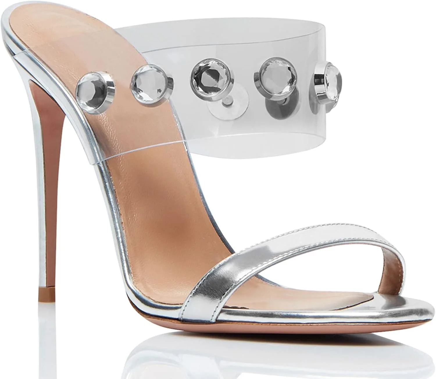 Женские сандалии с открытым носком и бантиками, уличные шлепанцы Muller Slides, унисекс, большие размеры, летние пляжные туфли на каблуках, свадебные туфли для вечеринок Omeslike, серебристый — фото 3