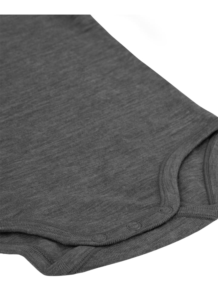 Normani Outdoor Sports Детский боди с короткими рукавами из мериносовой шерсти Tihoi, цвет антрацит — фото 4