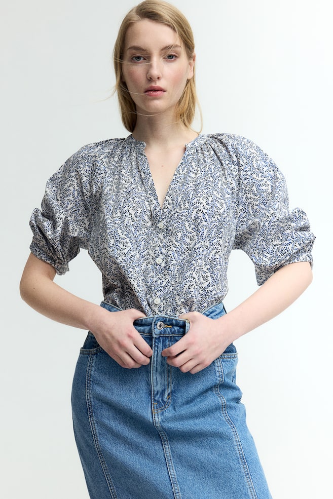 

Блузка из поплина с рукавами-фонариками H&M, мультиколор