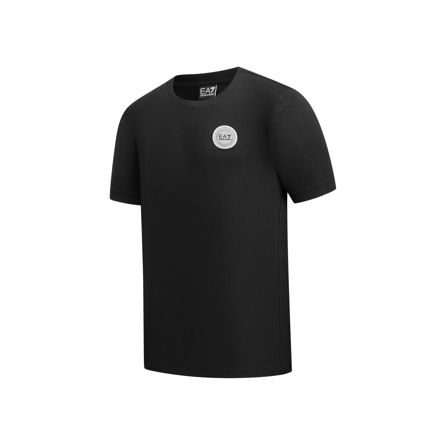 EMPORIO ARMANI Футболка мужская Black Crew Neck тонкая Straight Fit — фото 4
