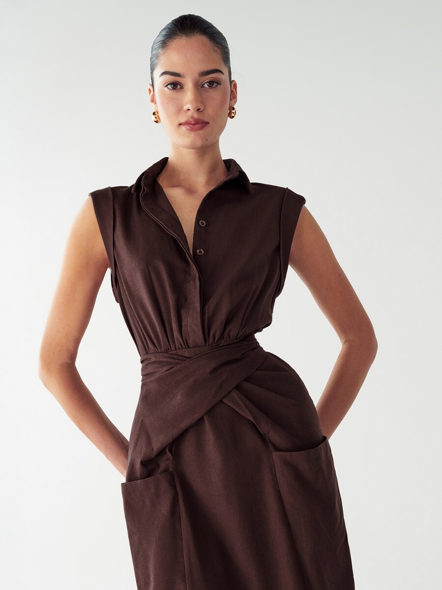 

Миди платье Willa Vaeda, Dark brown
