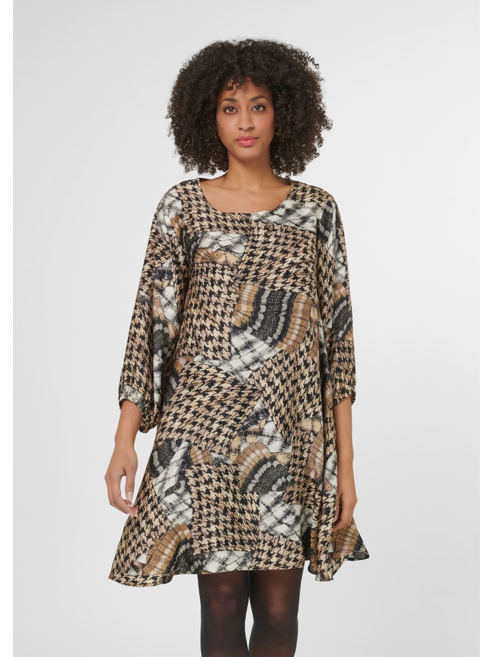 

MADELEINE Платье с принтом, модного А-образного силуэта, черно-разноцветное