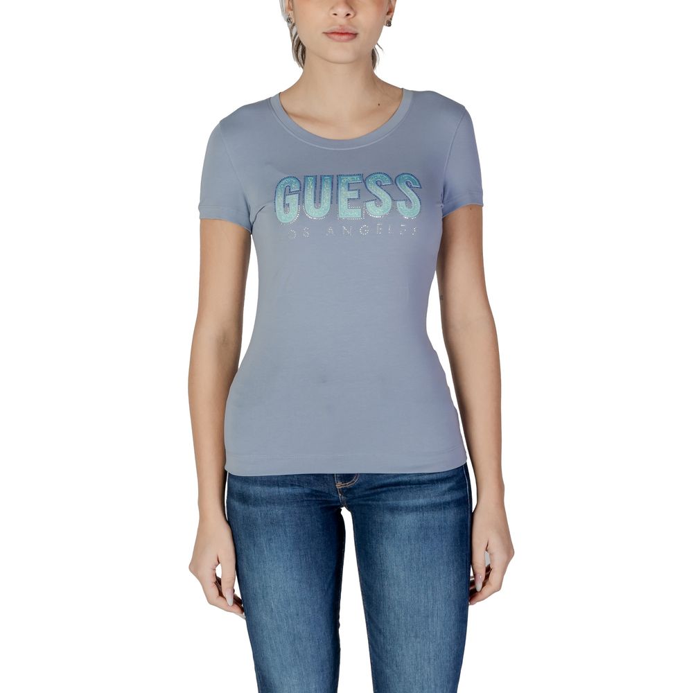 

Синие хлопковые топ и футболка GUESS