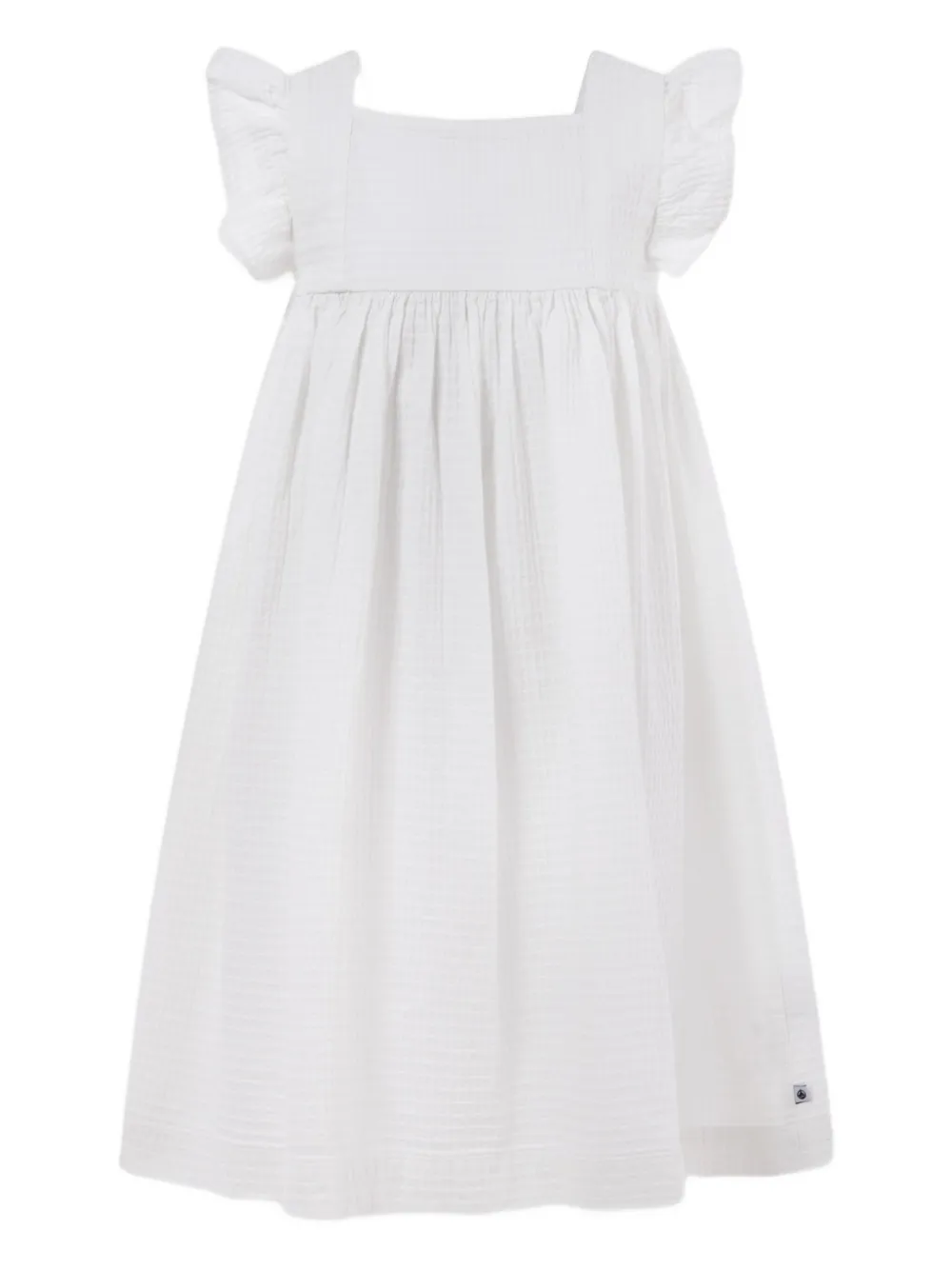 

Платье из органического хлопка с оборками Petit Bateau, белый