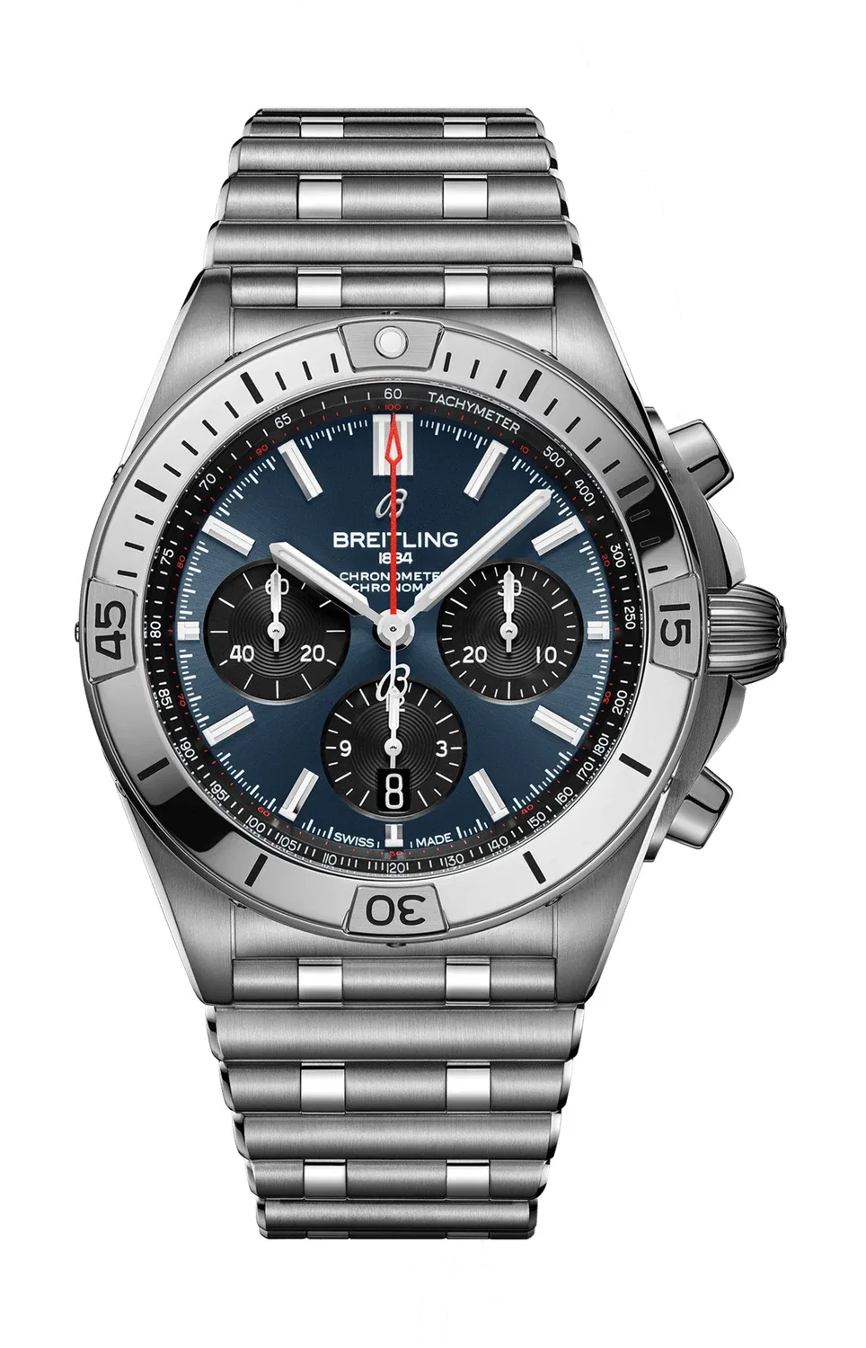 ХРОНОМАТ B01 42 - AB0134101C1A1 BREITLING, серебряный