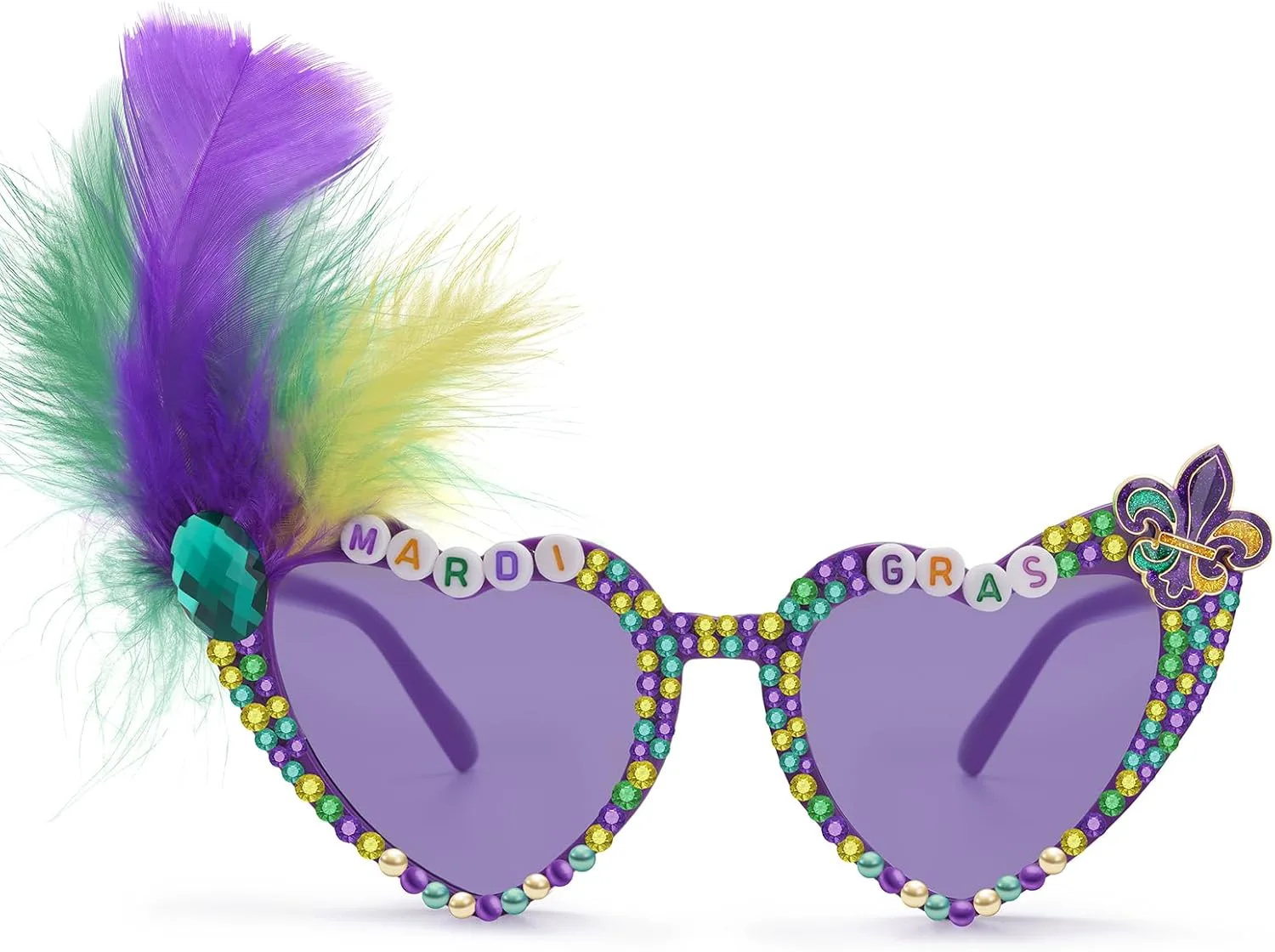 

Солнцезащитные очки Mardi для женщин, очки для фестиваля Purple Heart, вечеринки, карнавала в Новом Орлеане, парада, аксессуаров для наряда Grad GIGIMOTTE, Style-b