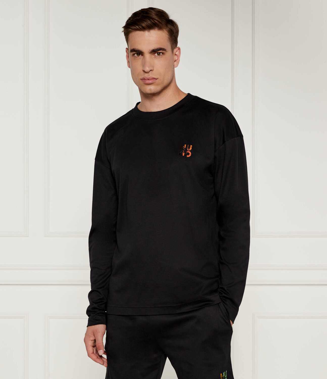 

Лонгслив Hugo Bodywear Regular Fit, черный