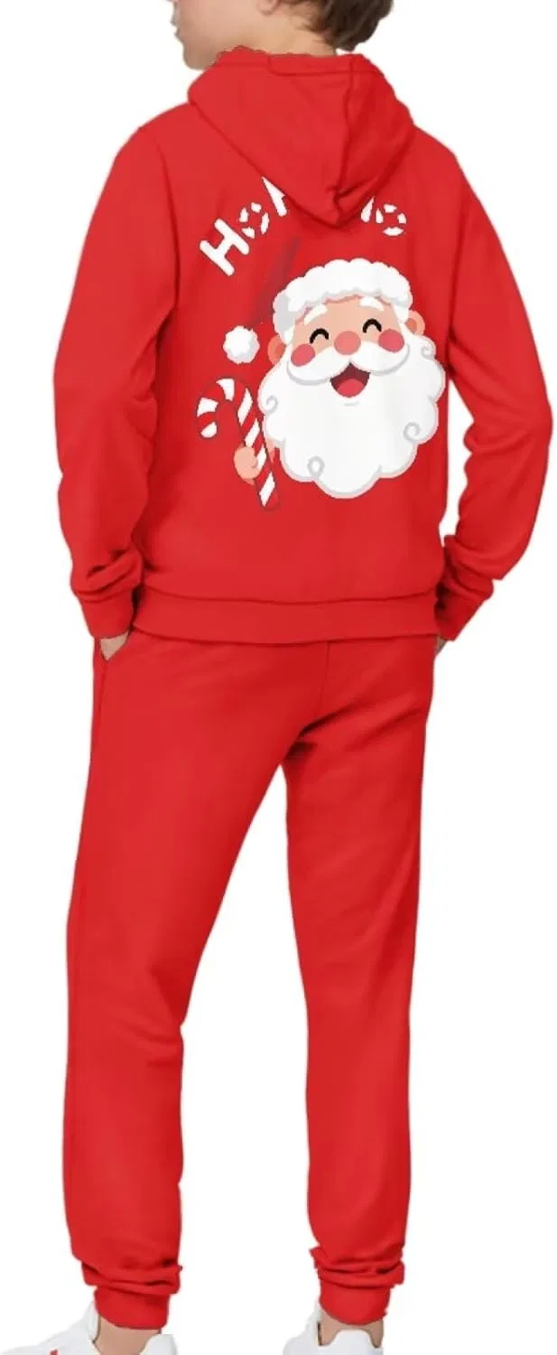 Детский спортивный костюм YECARYPOD, куртка и штаны, цвет Christmas Santa Claus — фото 4
