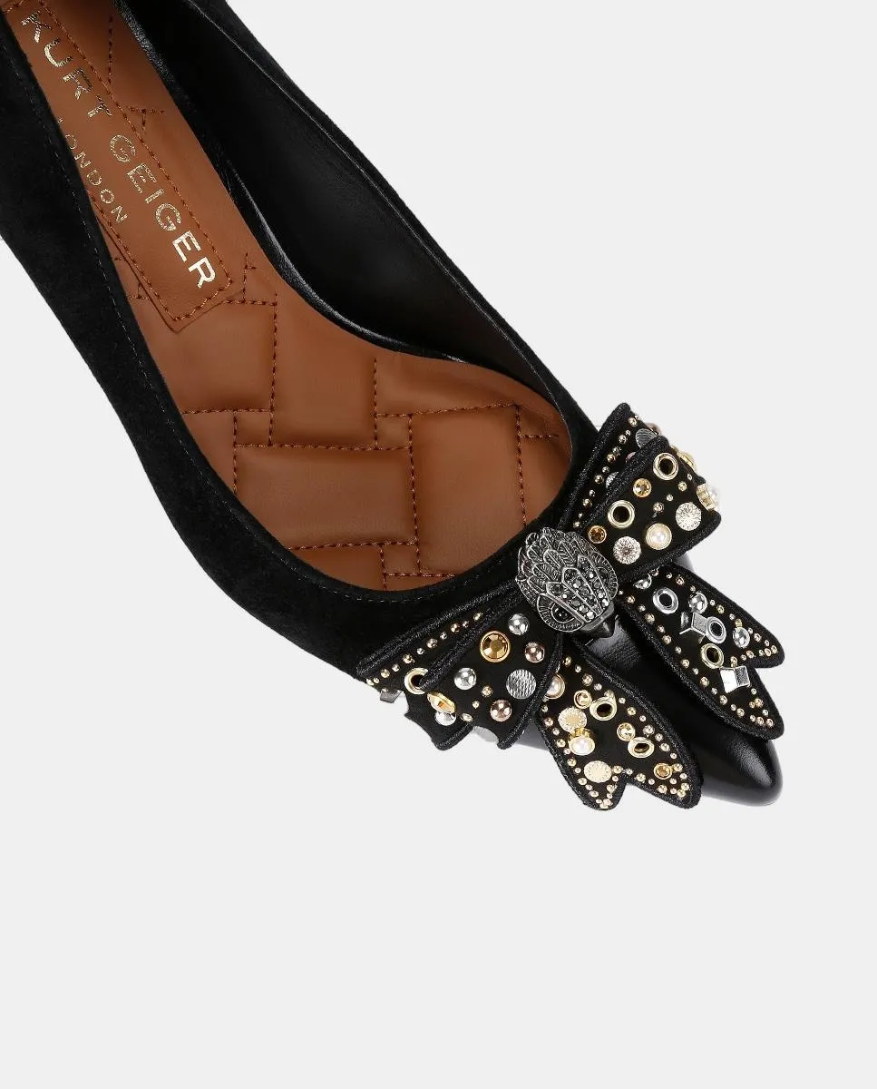 Женские туфли Belgravia из кожи с бантом Kurt Geiger, черный — фото 4