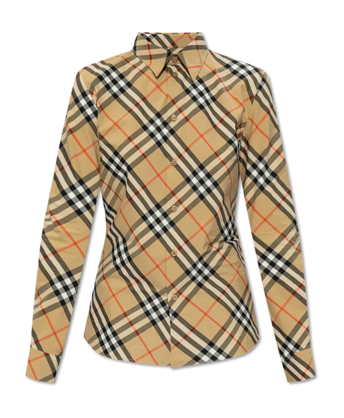

Индивидуальная рубашка в клетку Burberry, бежевый