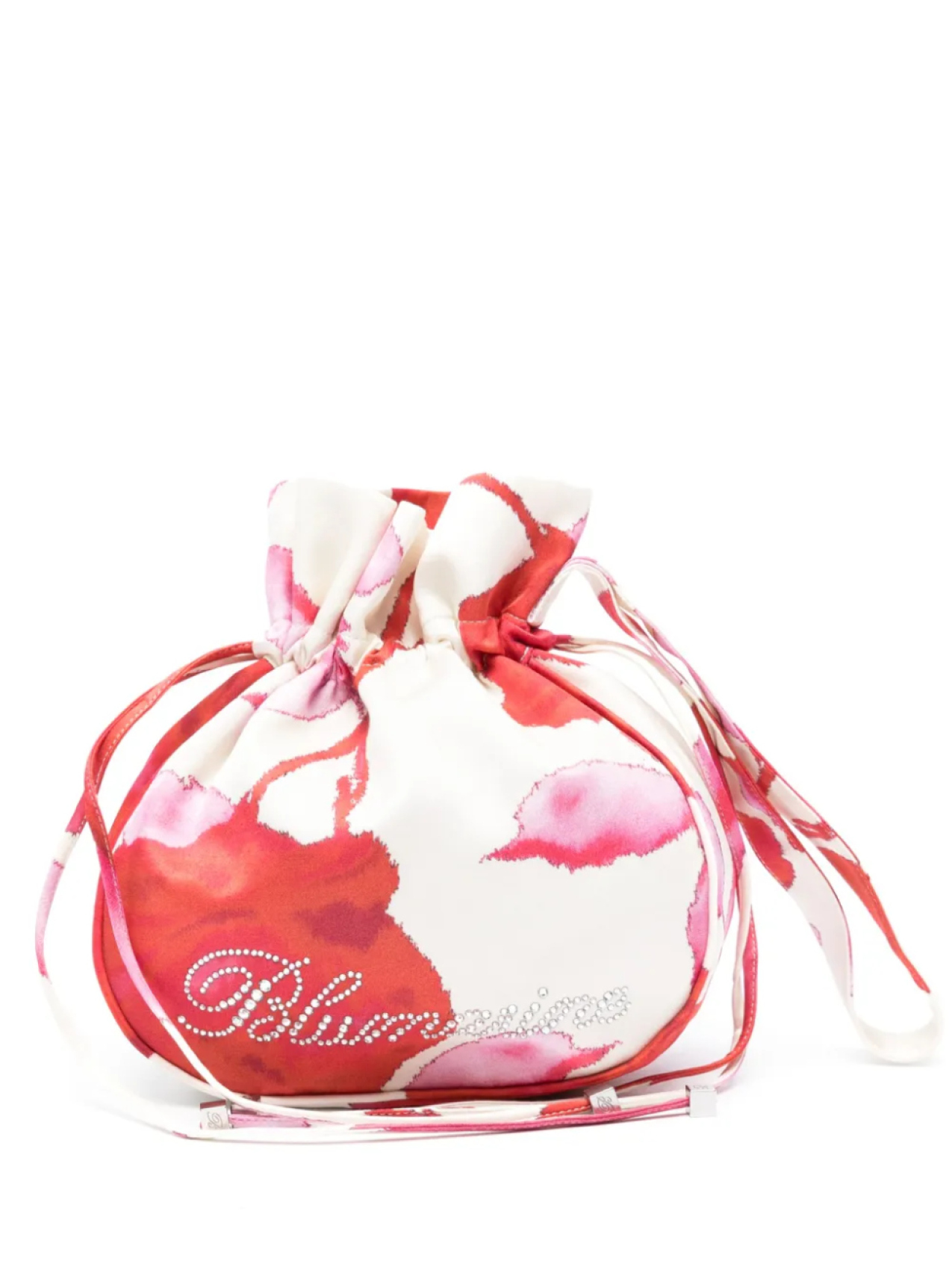 

Blumarine атласный клатч с принтом, белый