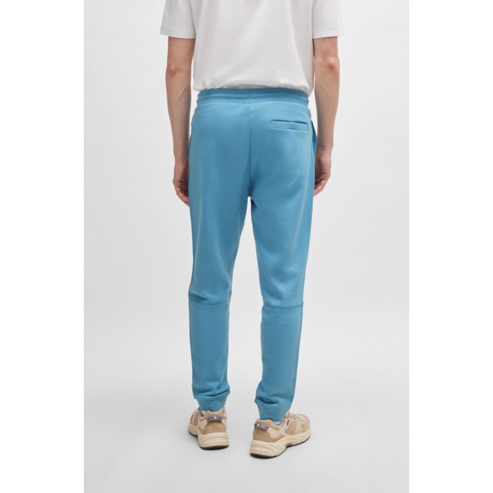 

Спортивные брюки из хлопковой махры с нашивкой-логотипом BOSS, цвет Light Blue