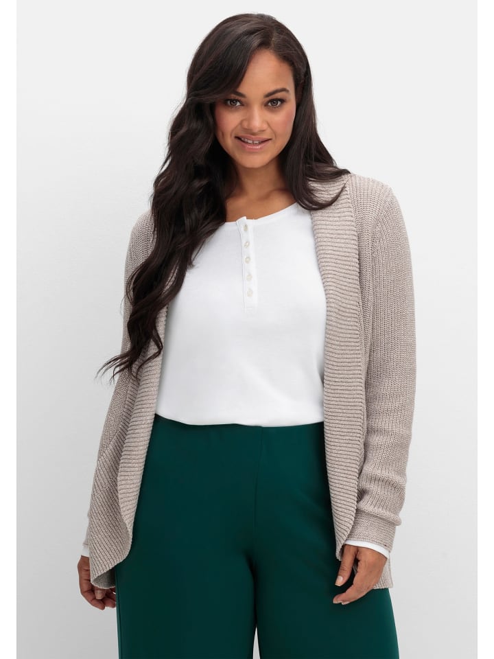 

Кардиган sheego Verschlusslose Strickjacke, серо-коричневый