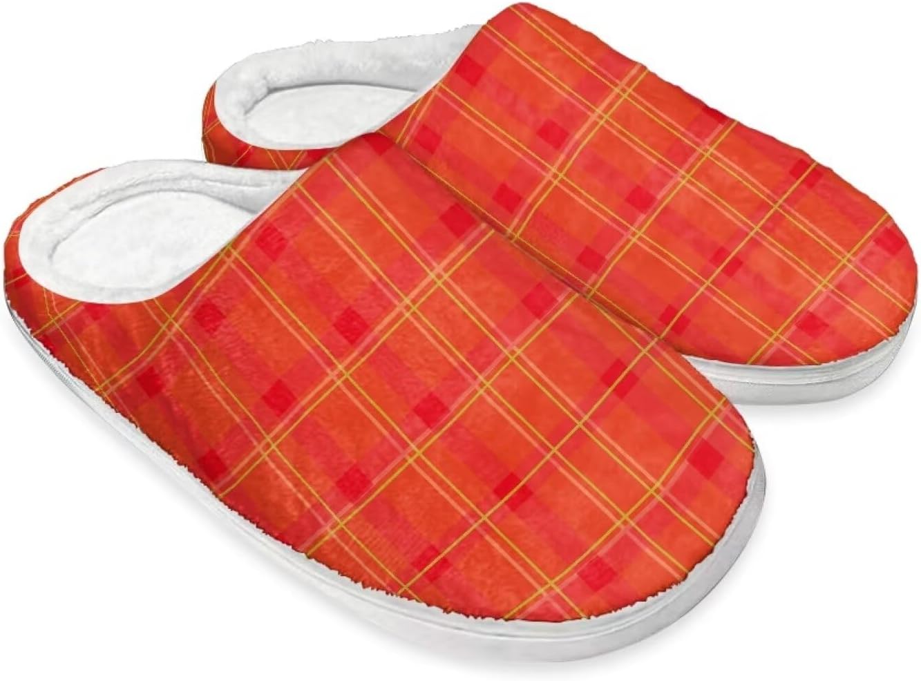 

Праздничные рождественские тапочки для дома, утепленные и мягкие, зимние домашние тапочки для женщин и мужчин Buxolandt, Christmas Plaid Print