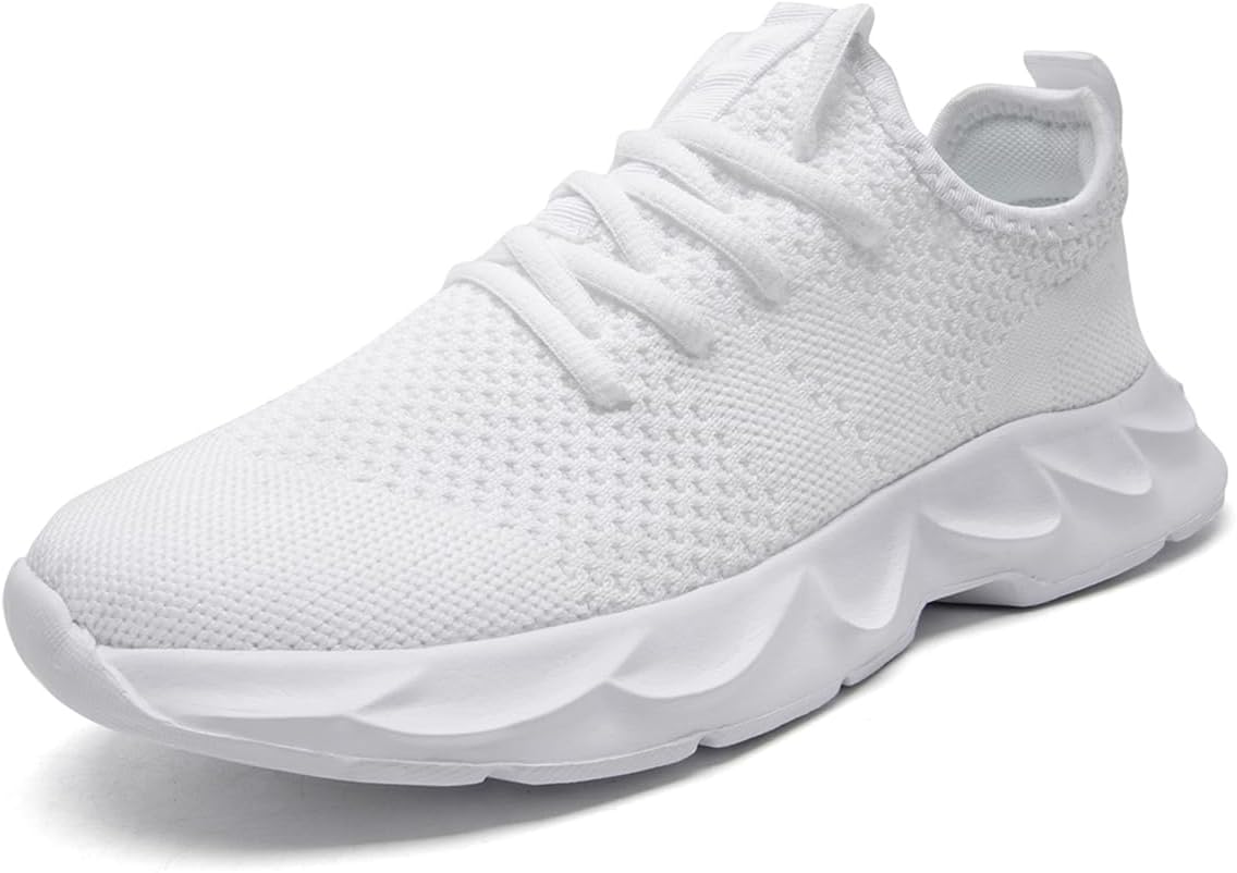 

Мужские кроссовки для бега, тенниса и повседневной ходьбы, модные спортивные кроссовки для тренажерного зала, дышащие, легкие и удобные Wohhhw, белый