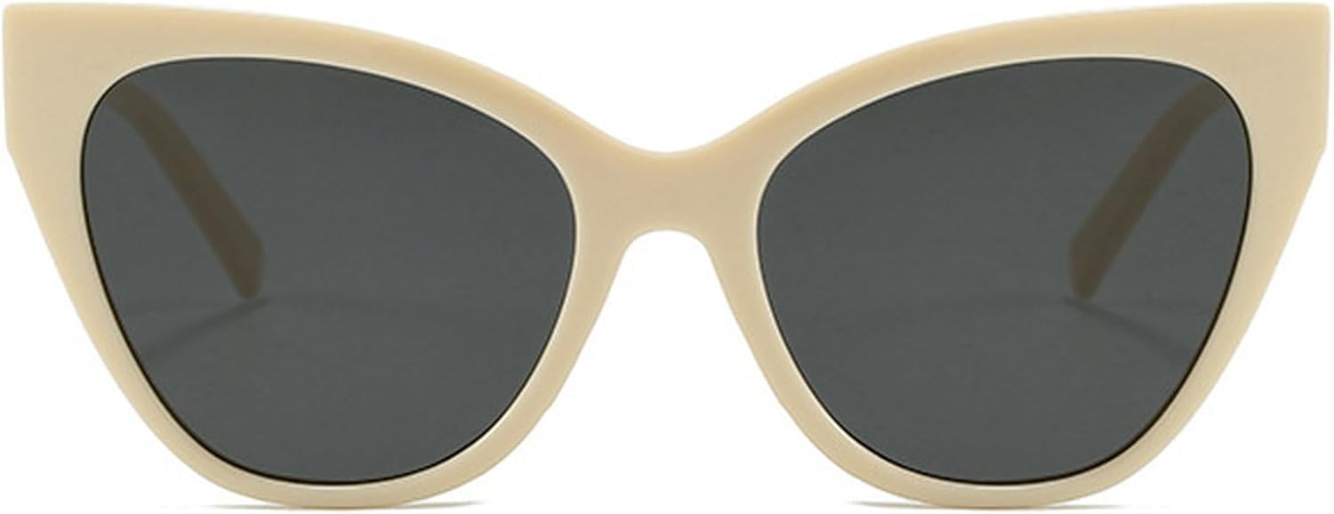 

Винтажные солнцезащитные очки «кошачий глаз» для женщин, дизайнерские ретро-очки в стиле 90-х, большие солнцезащитные очки, модные очки для вождения mincl, Beige Black