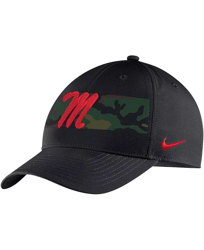 

Мужская черная кепка Ole Miss Rebels в стиле милитари Camo Legacy91 Adjustable Nike