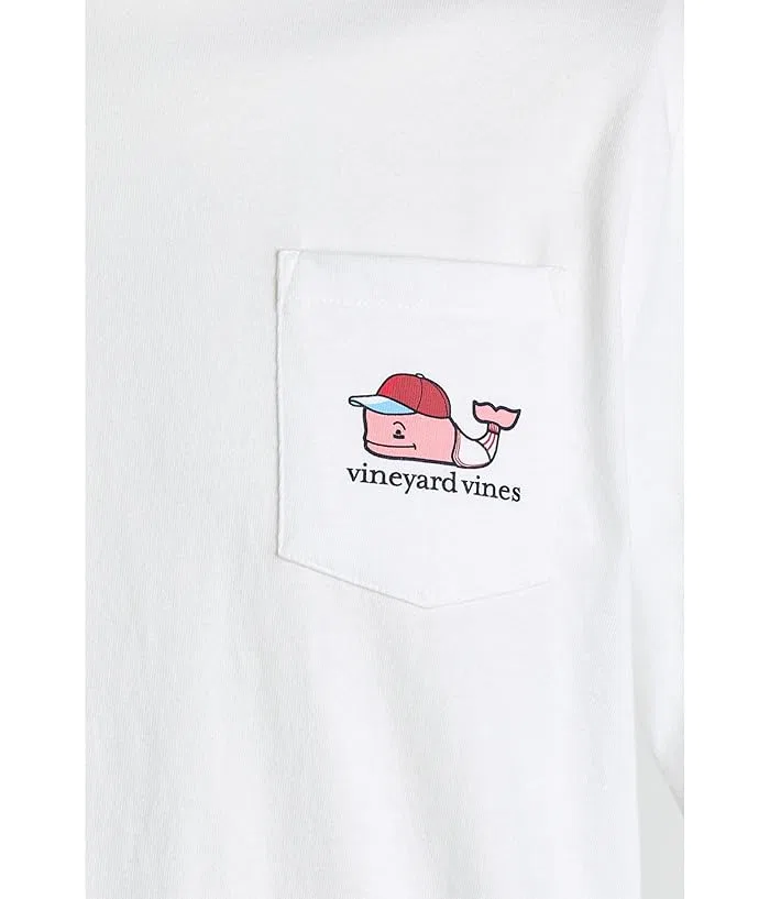 Футболка с китом Vineyard Vines Kids First Base Whale, White Cap — фото 3