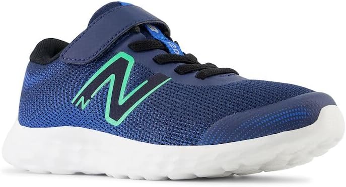 Кроссовки для бега New Balance Unisex-Child Dynasoft 520 V8 с шнурками-бинджи, Nb Navy/Lime Leaf — фото 4