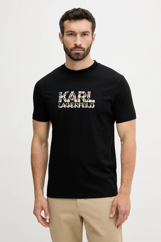 

Хлопковая футболка Karl Lagerfeld, черный