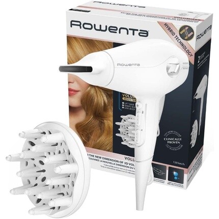 

Фен Volumizer Cv6130 2400 Вт, белый и серебристый, Rowenta