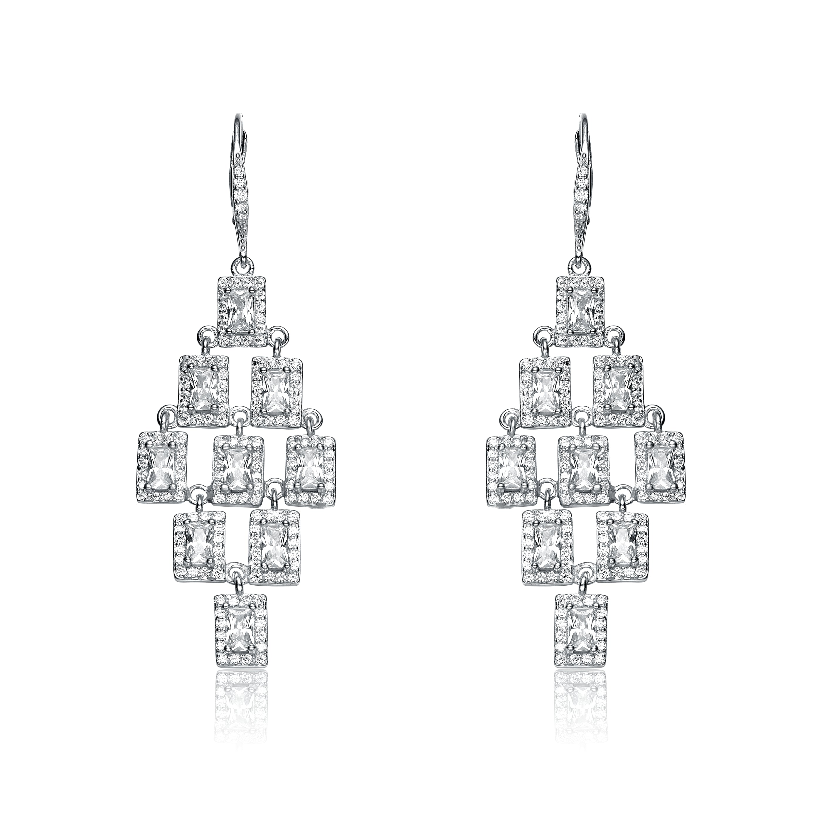 

Серьги-люстры GENEVIVE из стерлингового серебра с фианитами Genevive, серебряный