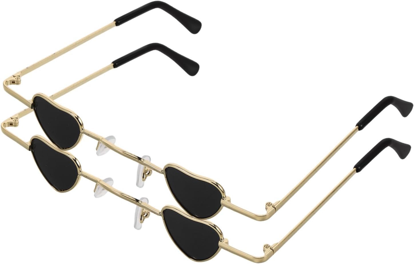 

Солнцезащитные очки STOBAZA Mini Heart в маленькой оправе с многоугольной дужкой для женщин, подростков, в стиле хип-хоп и для вечеринок, Black vintage sunglasses -Size:14