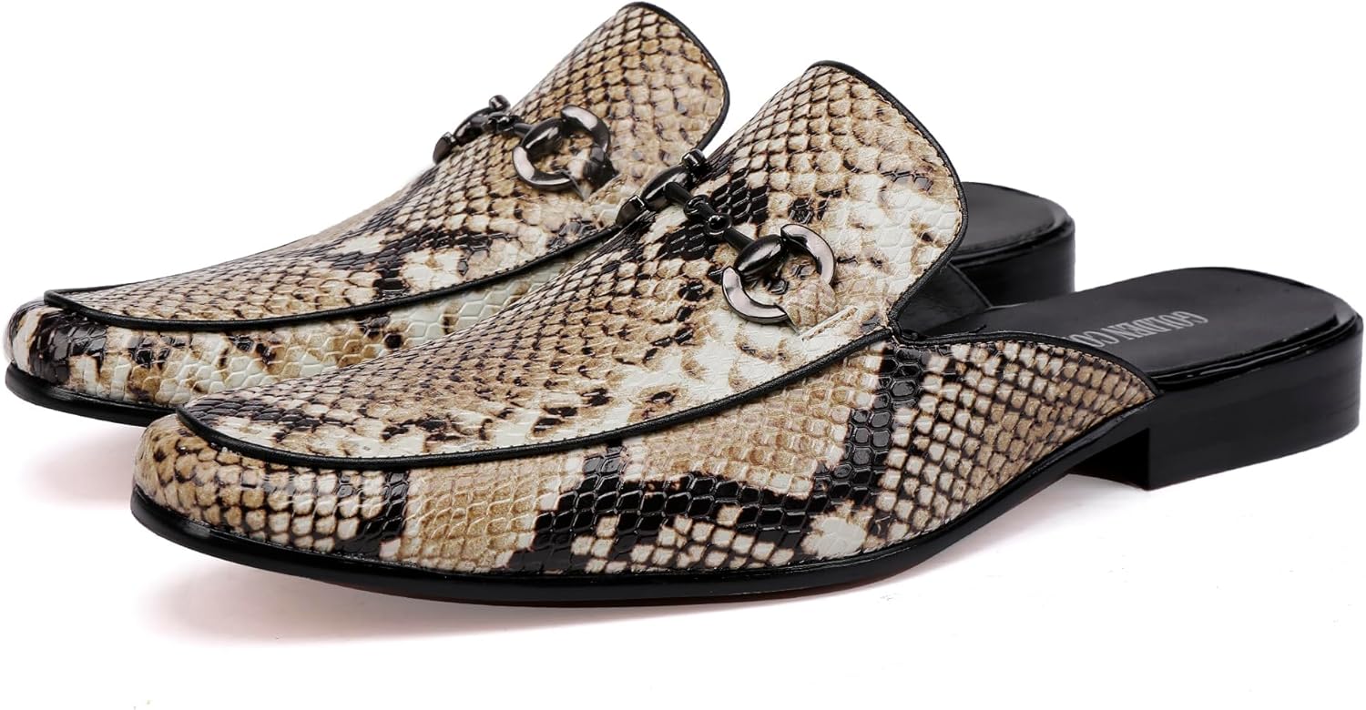 

Мужские лоферы-мюли на слипоны, праздничные и повседневные кожаные мюли без задника с пряжкой для формального, делового и праздничного стиля Generic, желтый