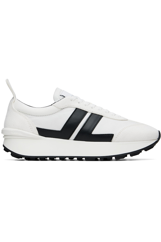 

Lanvin Белые и черные нейлоновые кроссовки Bumpr