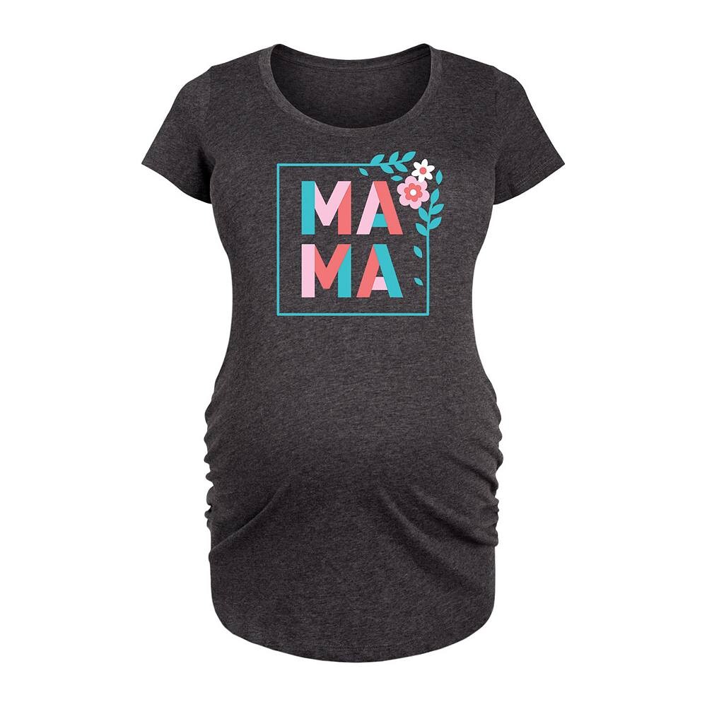 

Футболка с цветочным принтом Mama для беременных, цвет Heather Charcoal