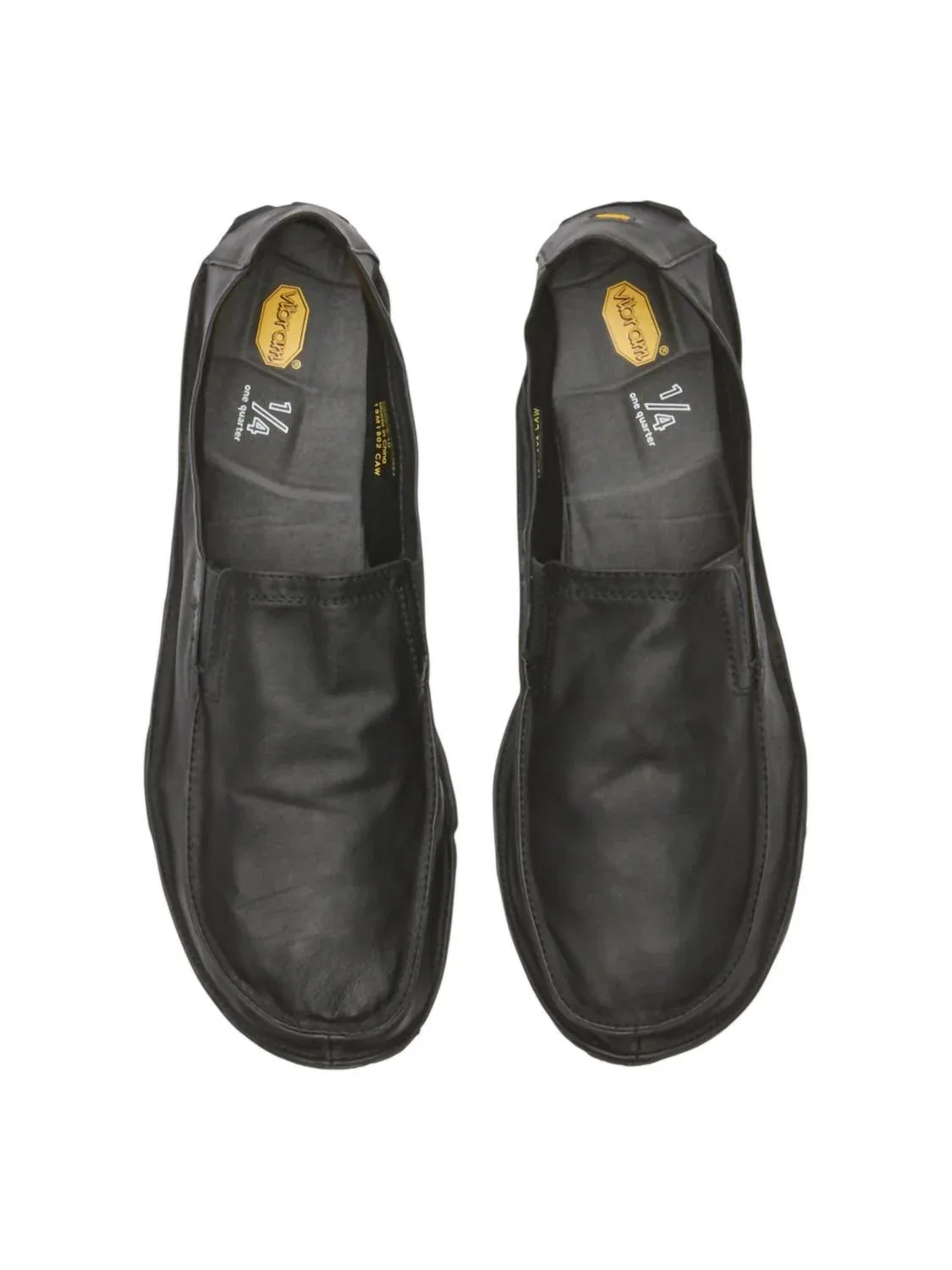 VIBRAM Мужские кожаные лоферы длиной до щиколотки, черные — фото 2