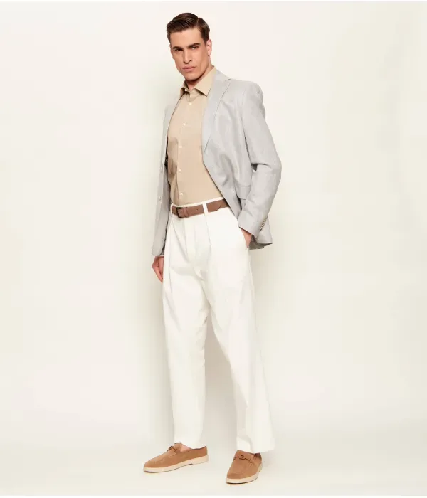 Рубашка H-HANK-kent-C1-214 slim fit Boss, бежевый — фото 2