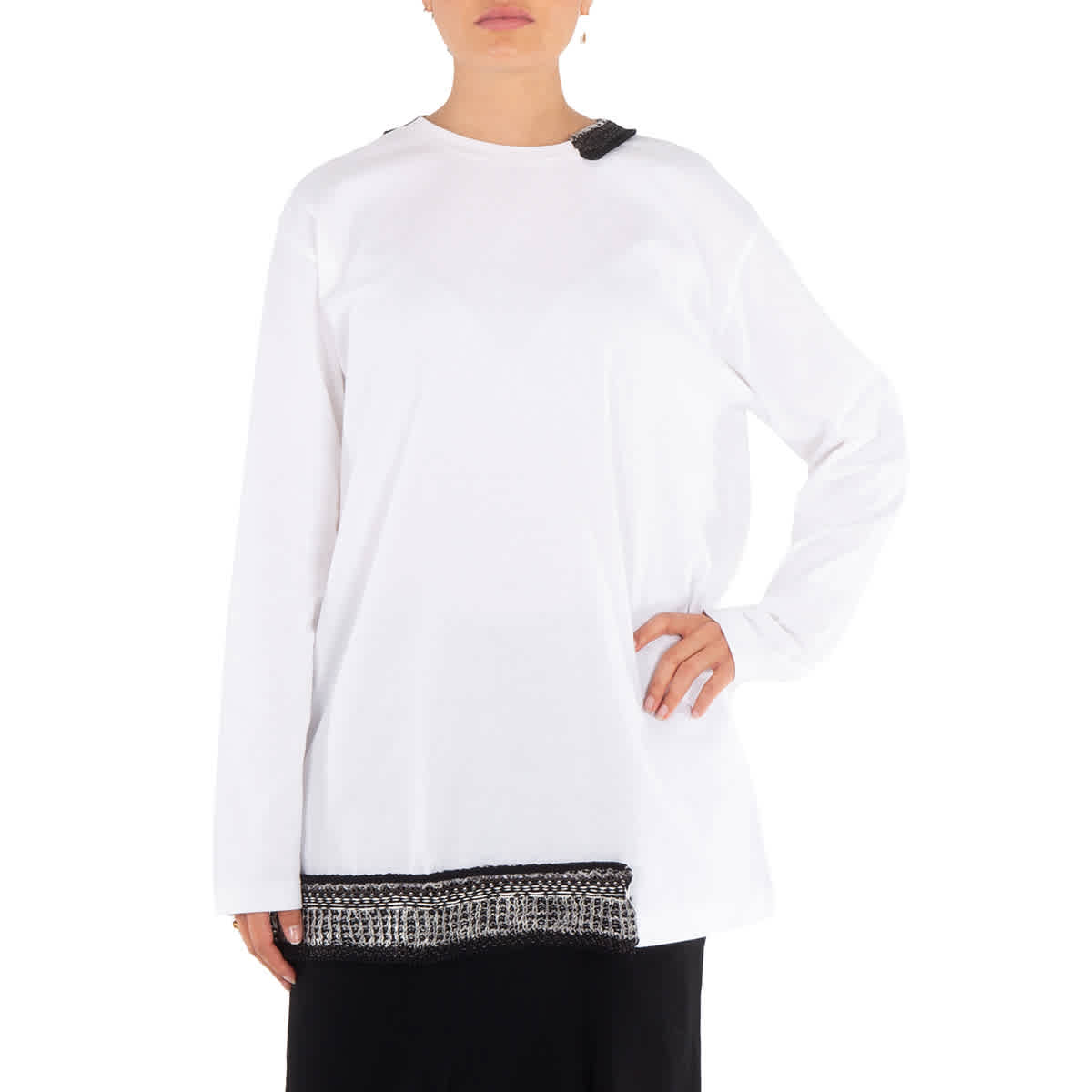 

Рубашка с длинным рукавом Y'S Knit Attached, фирменный размер 2 (Small), белый