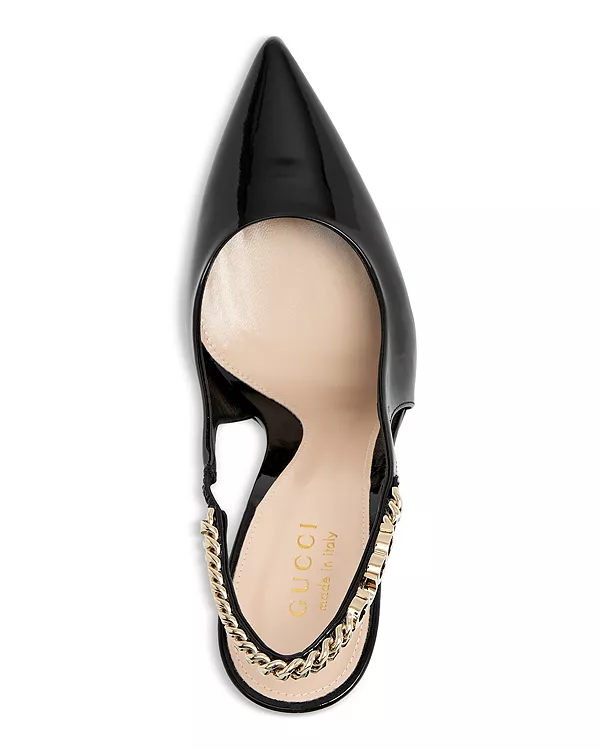 Женские туфли-лодочки Signoria с открытой пяткой Gucci, черный — фото 3