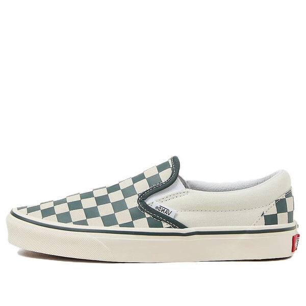 

Кроссовки classic slip-on checkerboard shoes 'green white' Vans, зеленый