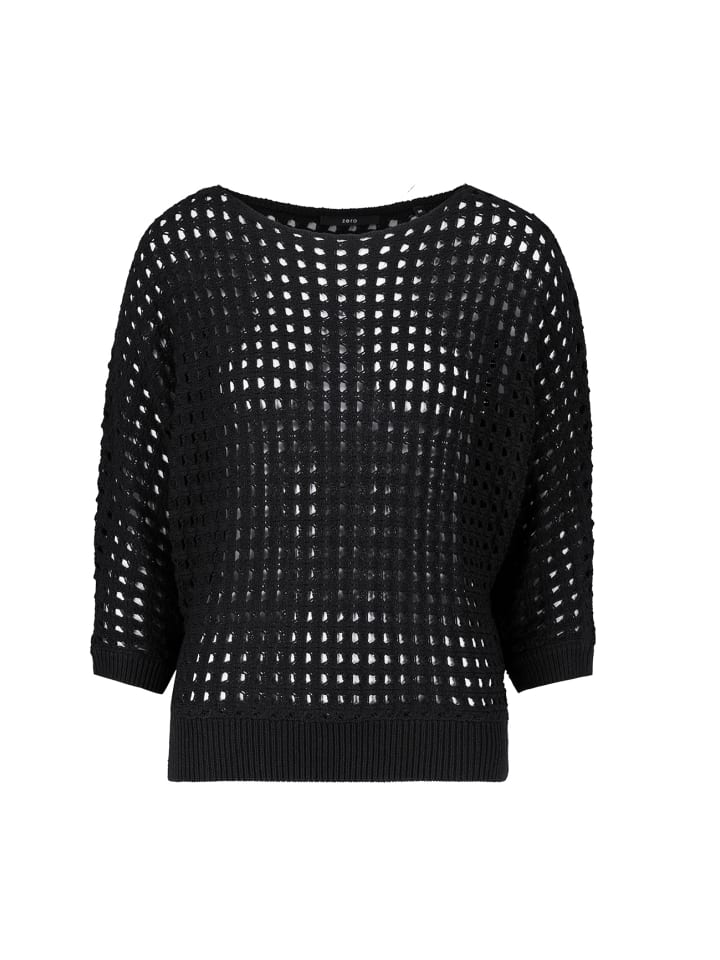 

Пуловер Zero Pullover mit Lochmuster, цвет Black Beauty