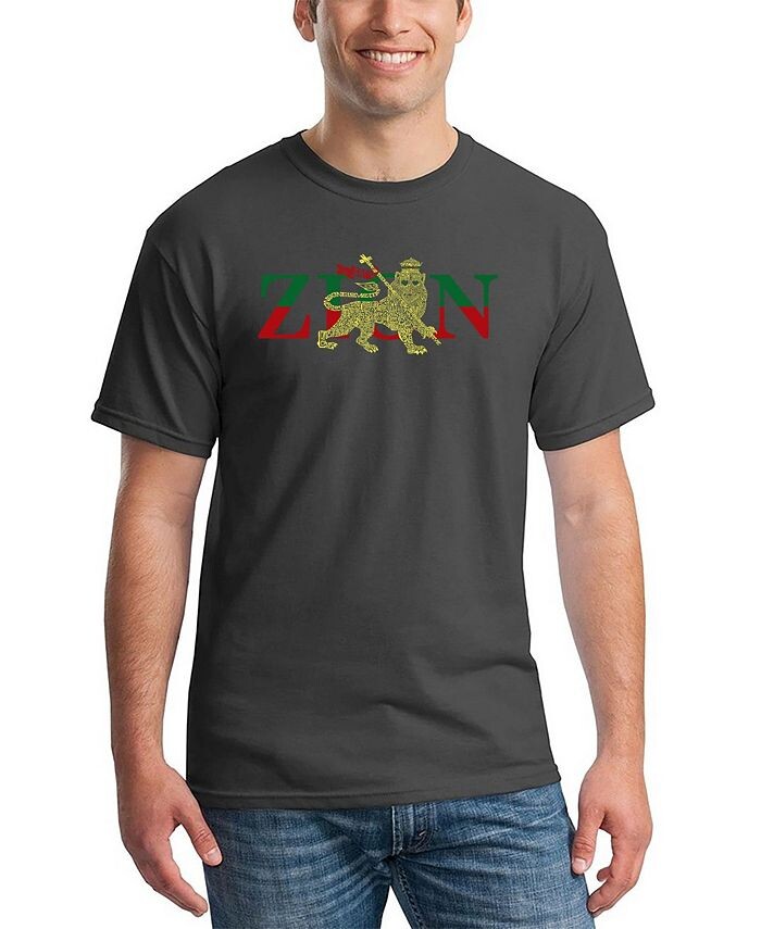 

Мужская футболка Zion - One Love Word Art LA Pop Art, серый
