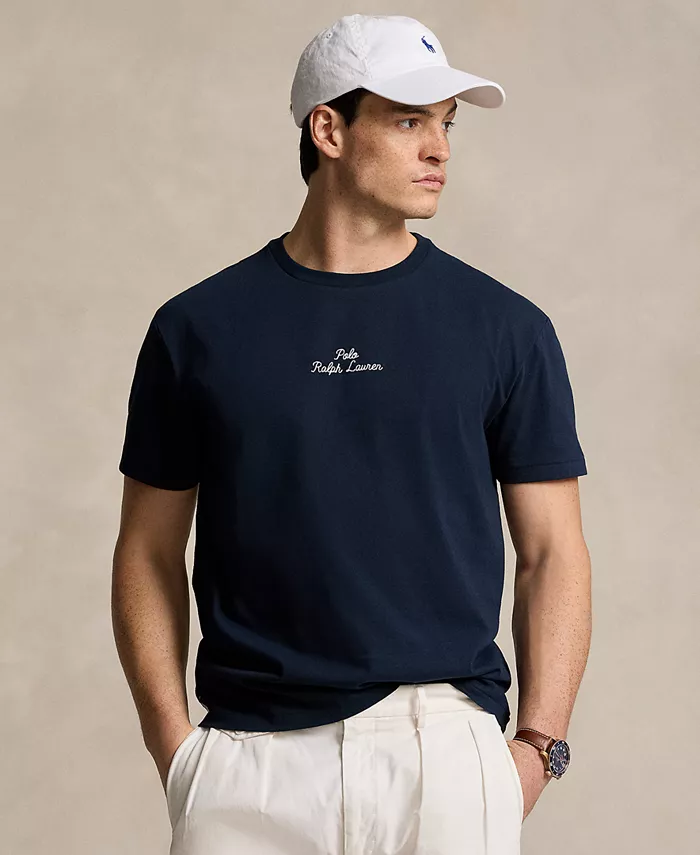 

Мужская классическая футболка с логотипом Polo Ralph Lauren, синий