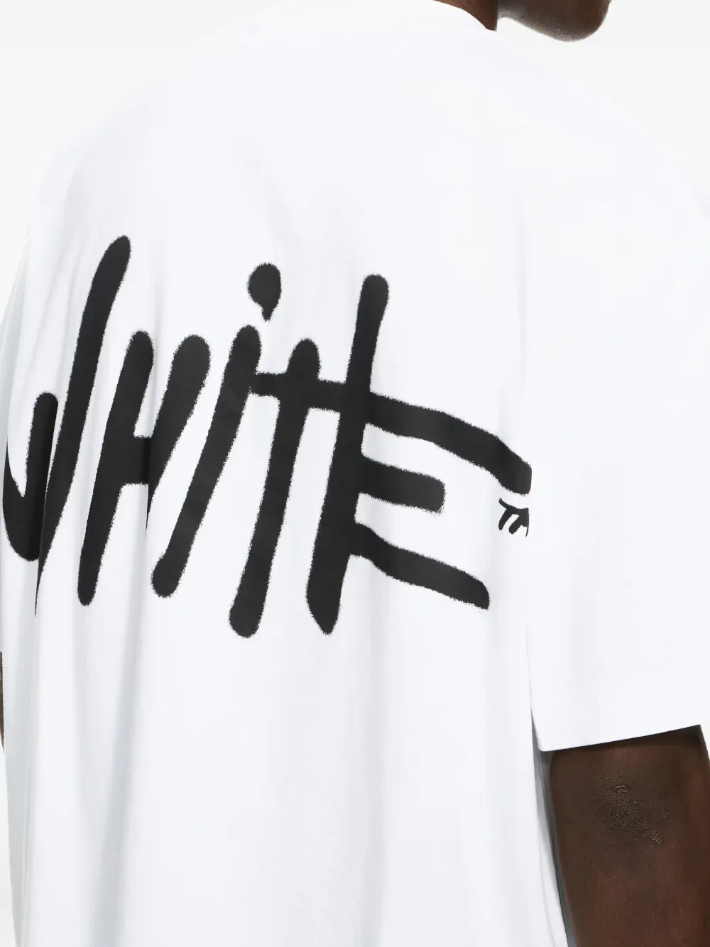Футболка с принтом-логотипом в стиле "спрей" Off-White, белый — фото 4
