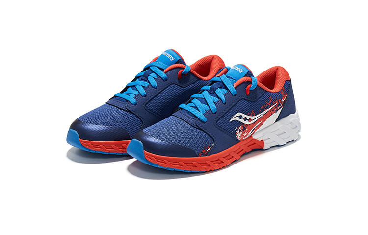 Кроссовки saucony Wind 2.0 Lace Big Kid 'Navy Red', синий/красный — фото 3
