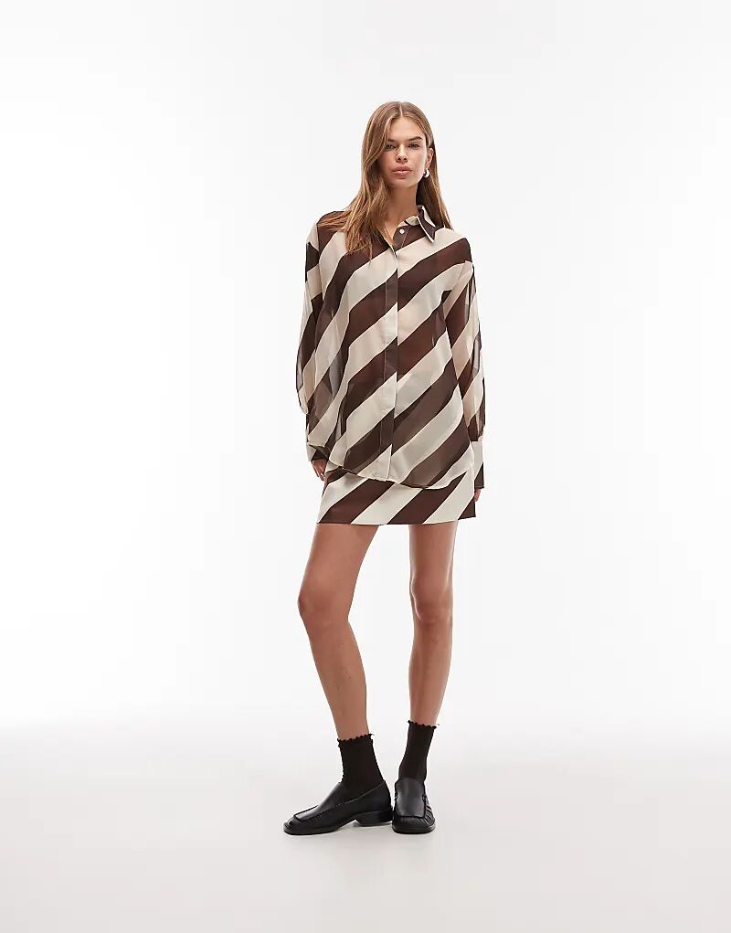 

Рубашка из прозрачного шифона ASOS DESIGN в полоску